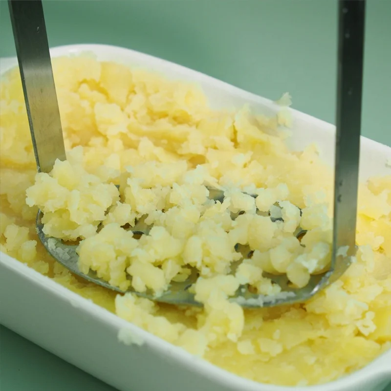 Wide Efficient Innovative Design Stainless Steel Potato Masher with Soft Grips Handle