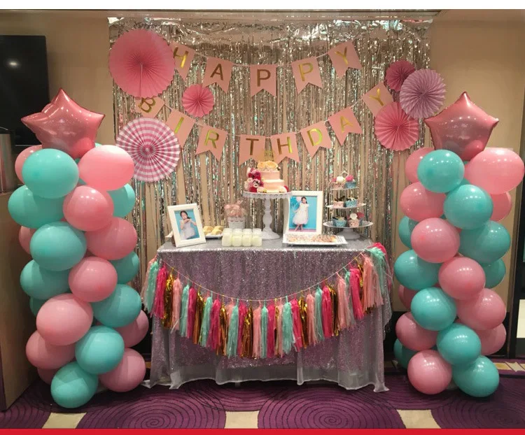 hot sale DIY 5 pcs /bag Foil Tassel Garland Baby Shower Birthday Party Wedding Wall Decoration Tissue Paper Fringe Tassels