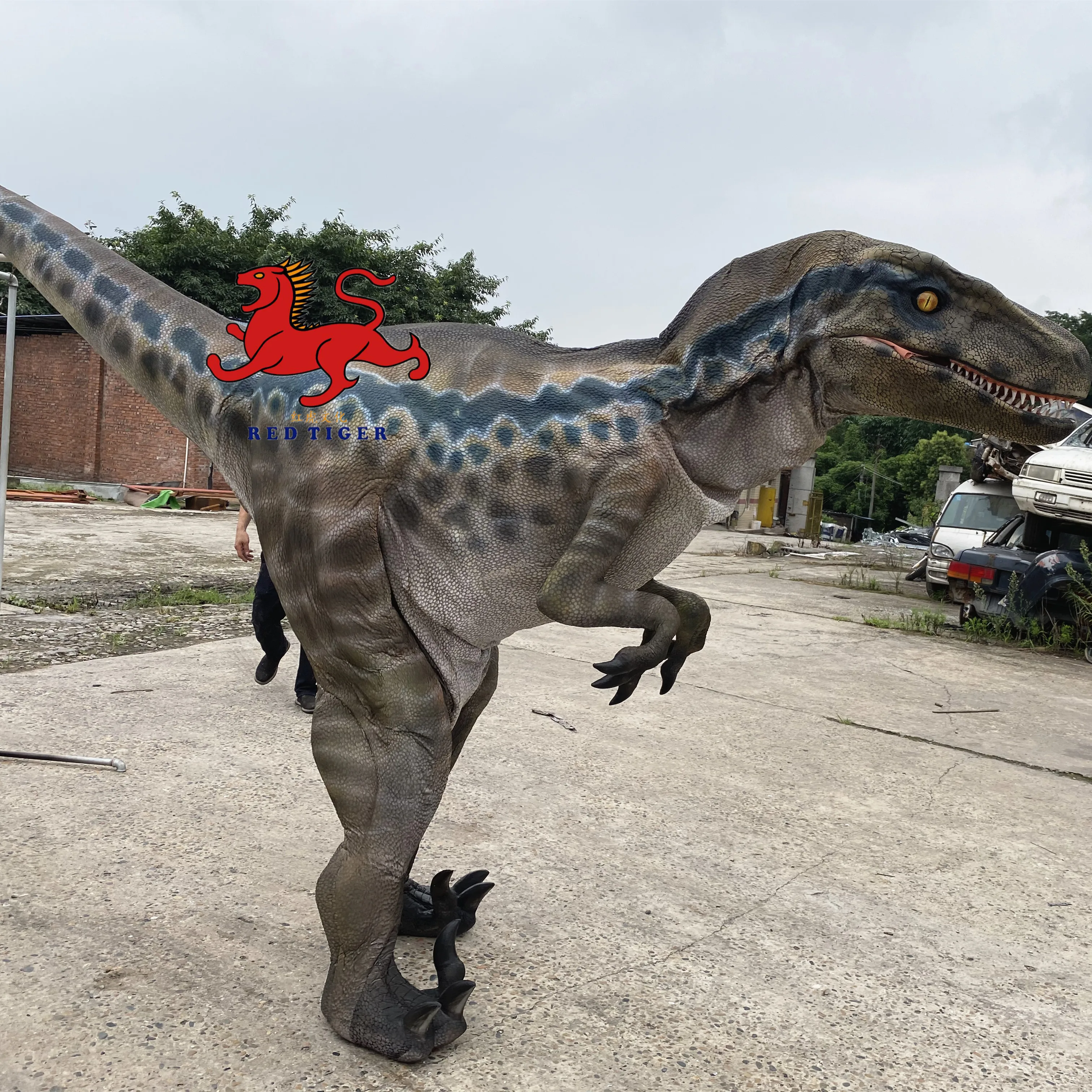 Silicone rubber dinosaur costume with new 3d print material