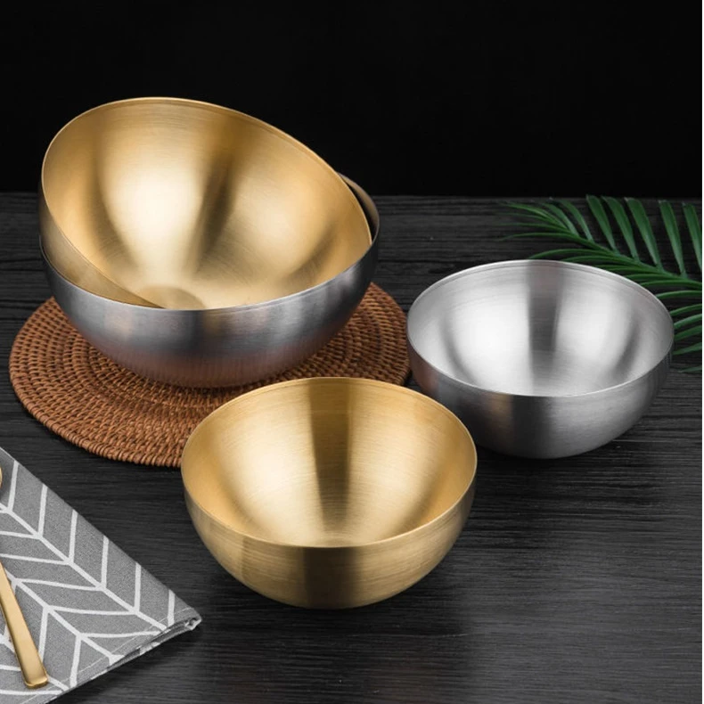 Minimalist Korean Kitchen Salad Bowls Nesting Storage Bowl Baking Accessory Stainless Steel Mixing Salad Bowls
