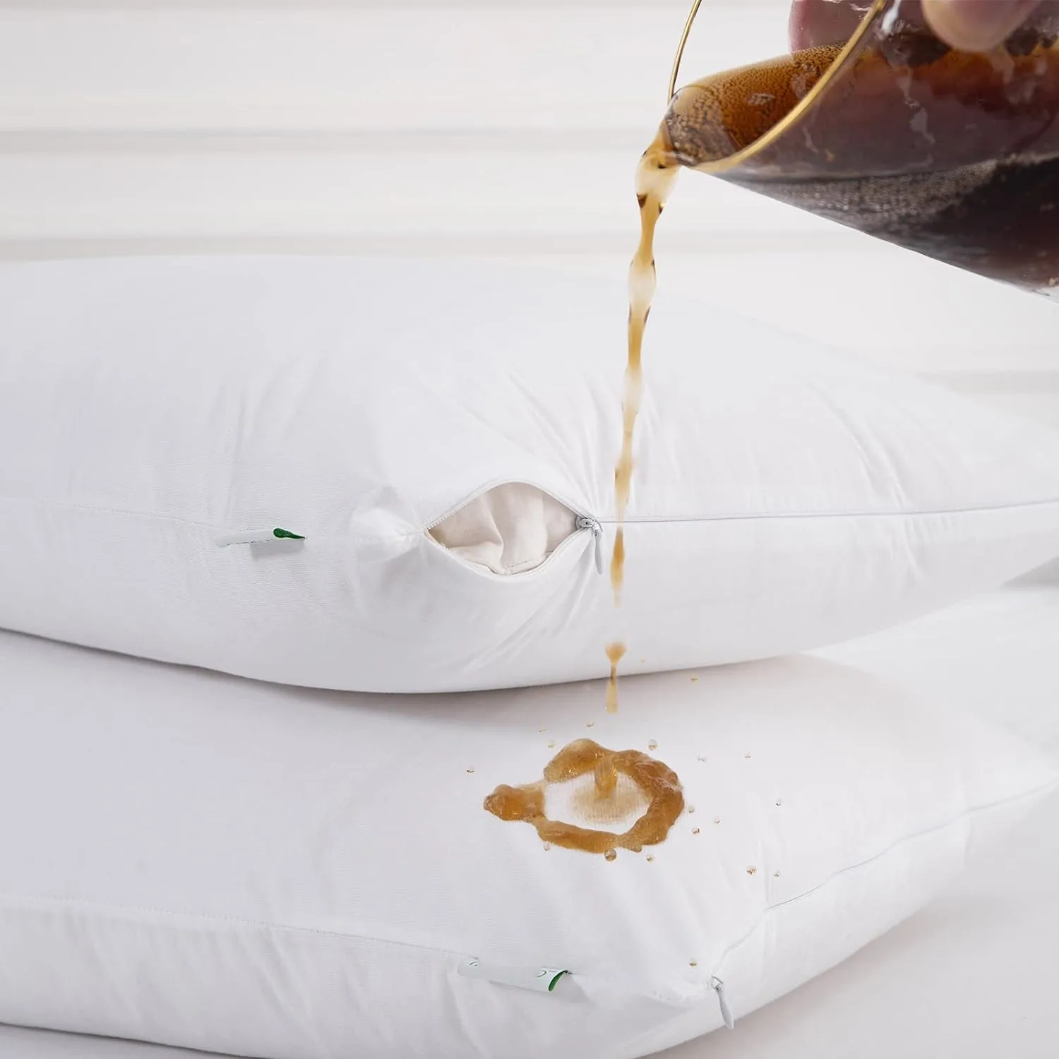 100% Waterproof  Pillow Protector Bed Bug  zipper Pillow Cover