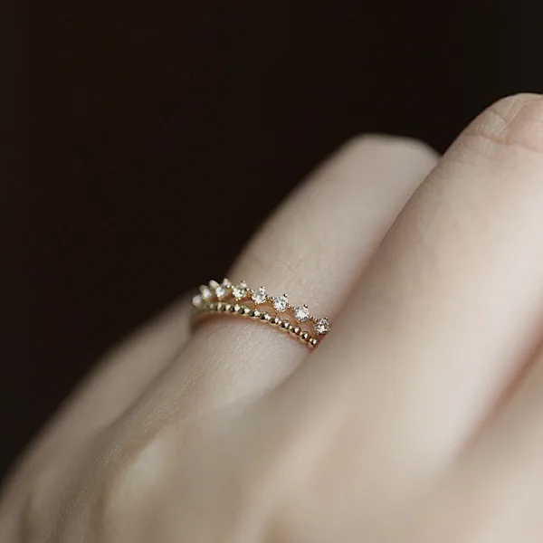 French niche ins index finger ring joint element ring titanium steel 18k gold plated ring