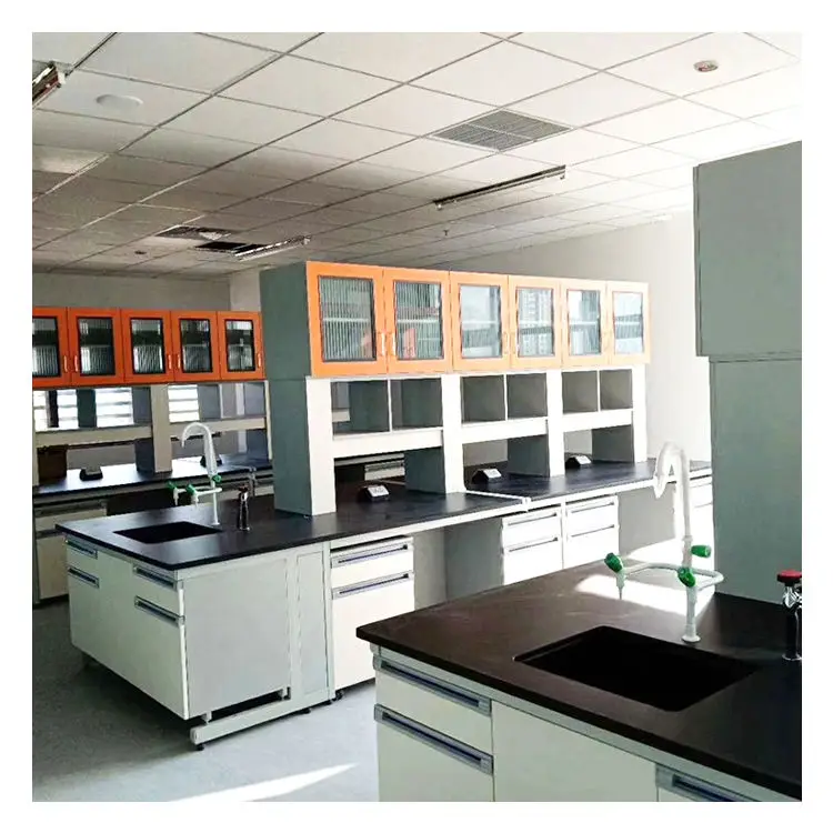 School hospital generic lab bench furniture lab island bench steel work bench with sink