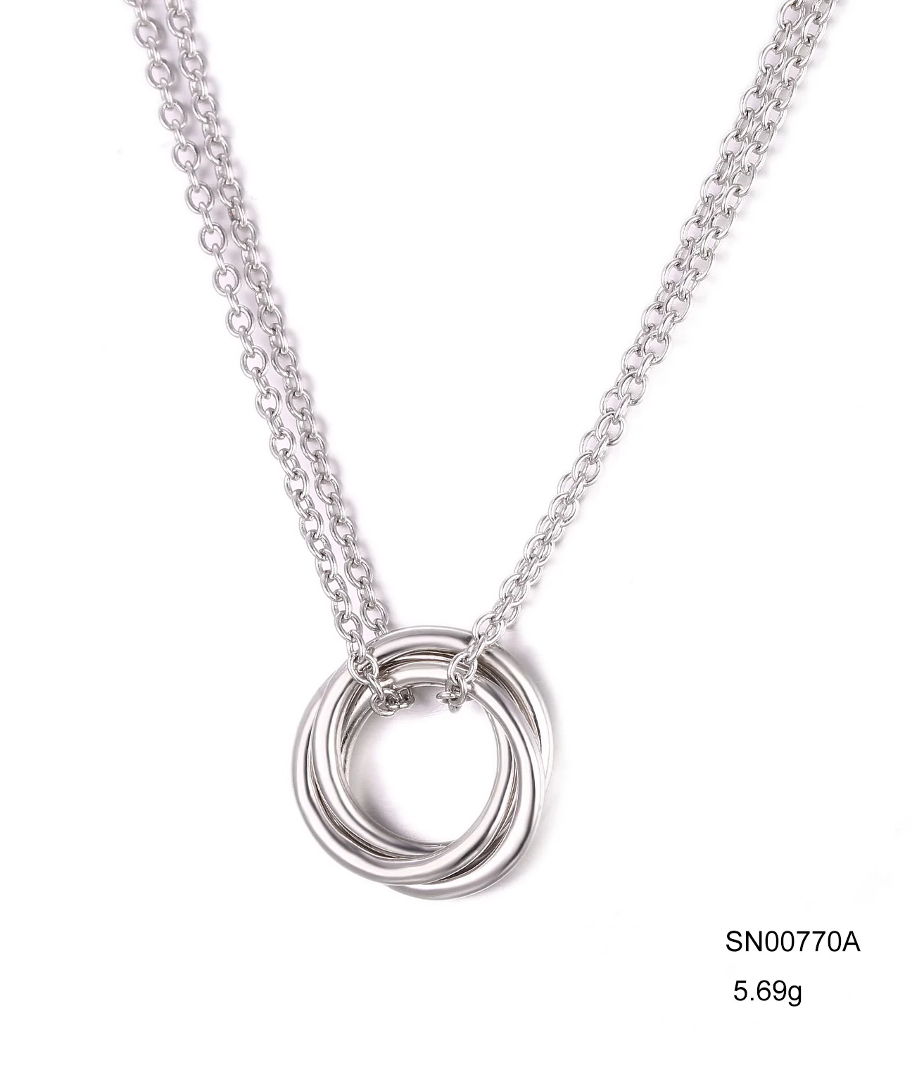 Grace Jewelry Love Destiny Family Forever 925 Sterling Silver Interlocking Circle Necklace