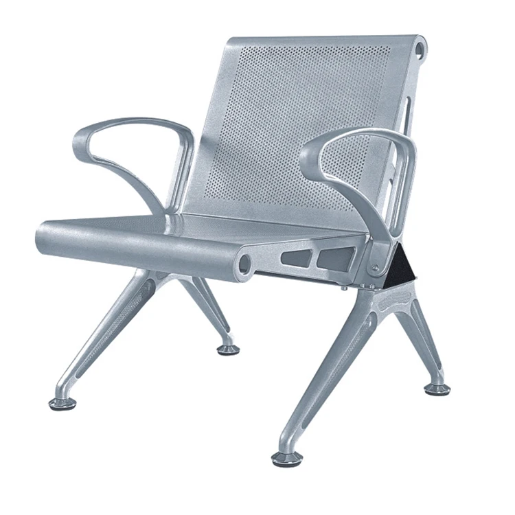 airport benchs public seating silver waiting room single metal chair