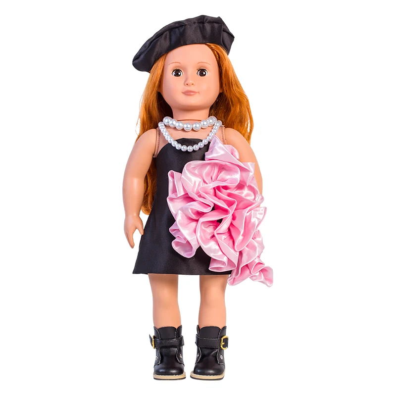 Hot Sell 18inch Girl Dolls Soft Vinyl Realistic Doll Toys American Girls Fashion Doll with Various Hair Clothe