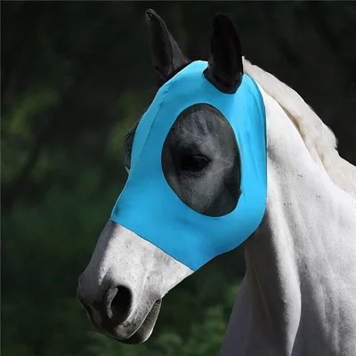 Super Comfort Horse Fly Mask Elasticity Fly Mask with Ears UV Protection for Horse