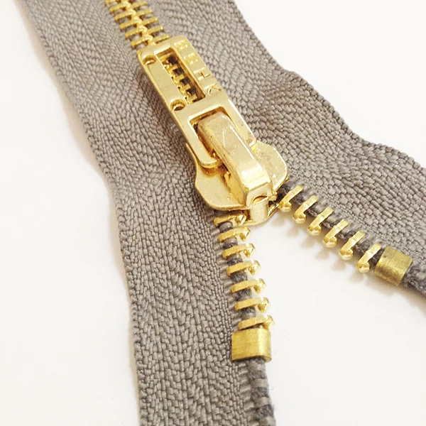 5# brass shiny gold open end zipper