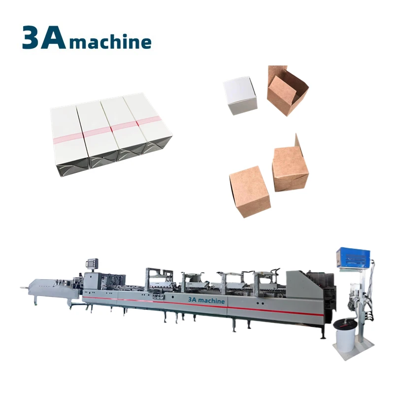 CQT#650JYG crash lock Bottom box automatic paper folder gluer machine folding and gluing machine small bar code folder gluer