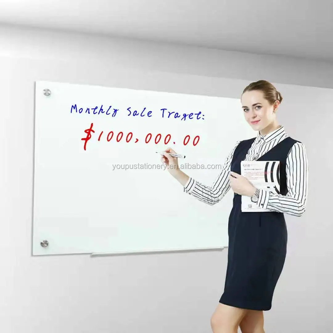 Flexible Magnetic Glass Whiteboard  With Frameless Design Easy to Install  For School Office and Kids Using Noticeboard