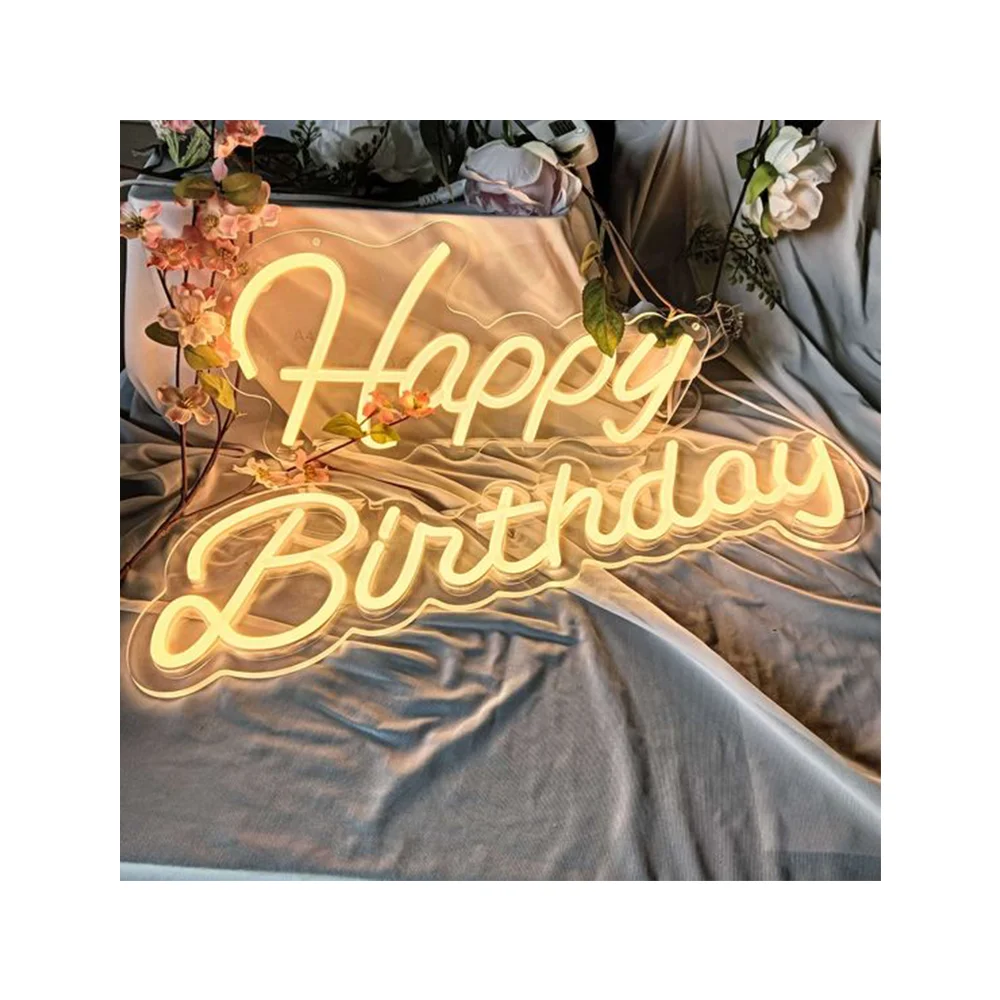 Winbo  Customized Neon Signs led neon light for advertising use flex happy birthday  neon