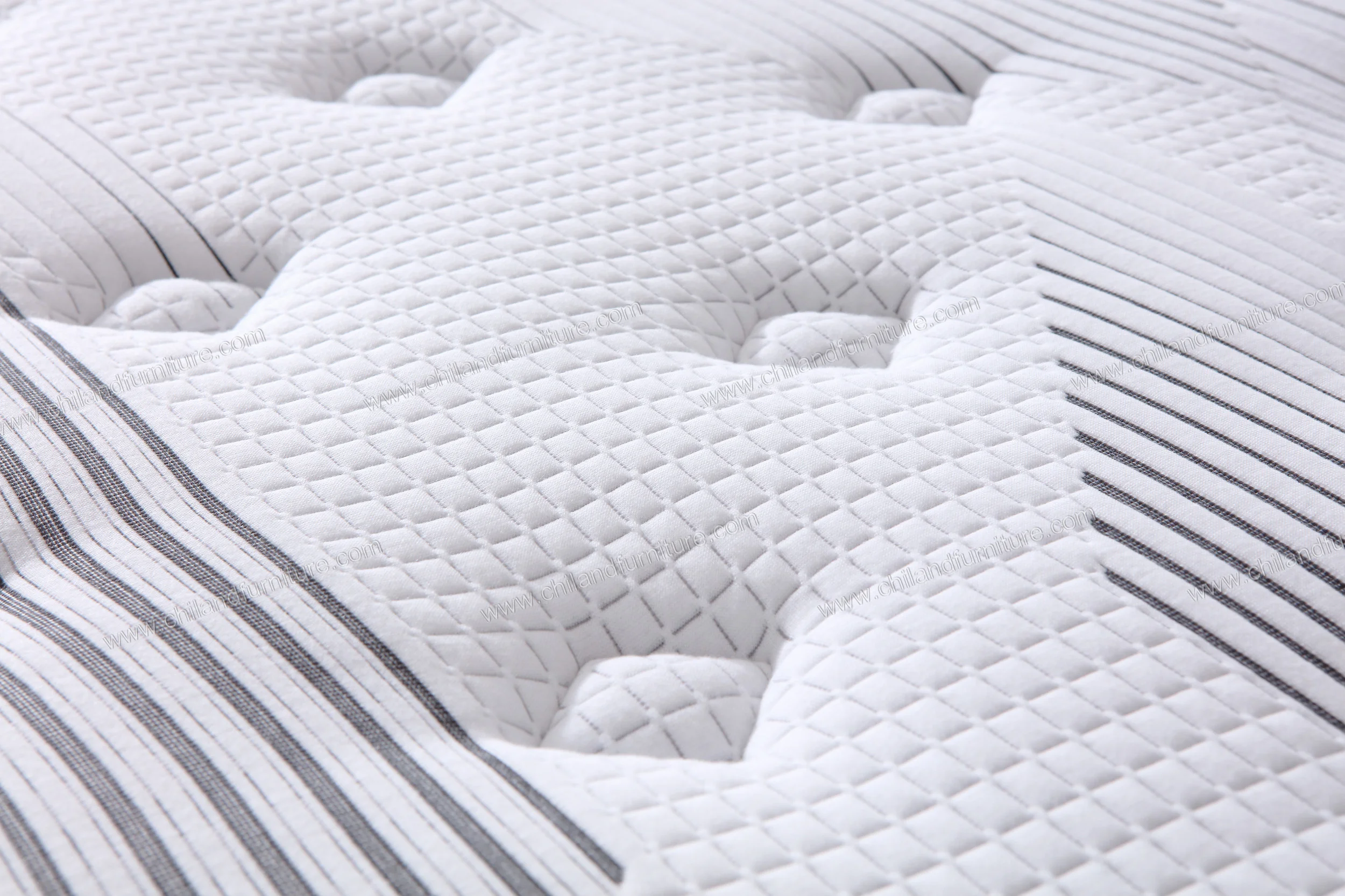OEM Chiland roll up pocket pillow top luxury hotel king queen size bed latex memory foam spring mattress in a box