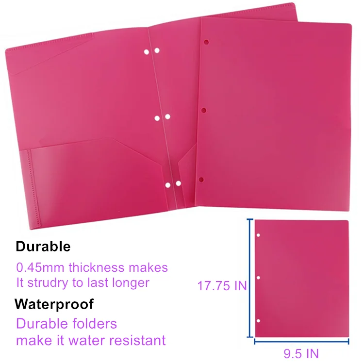 wholesale factory export prong file  folder with two pocket customized written board file folder