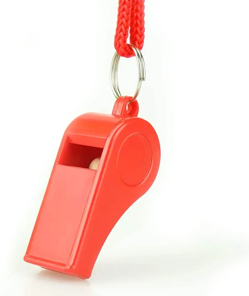 silbato de plastico custom logo plastic whistle colorful cheap blue white red whistle
