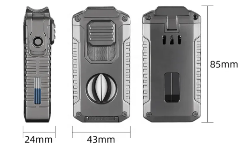 Jiaxin Factory Wholesale Custom logo cigar lighters can be refilled with triple jet flame torch lighters and cigar cutters
