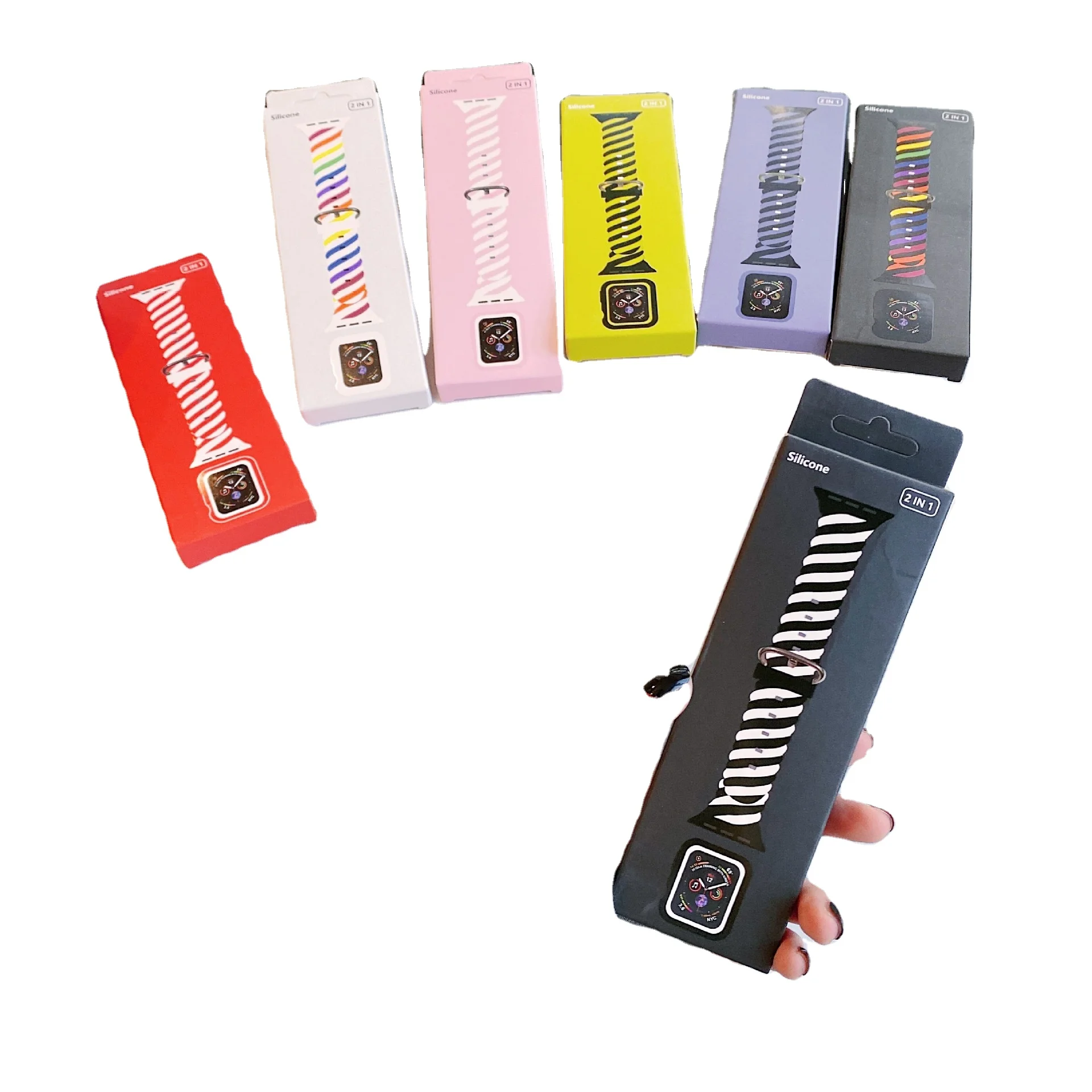 designer charm design multicolored hemp flowers silicon  for apple watch band