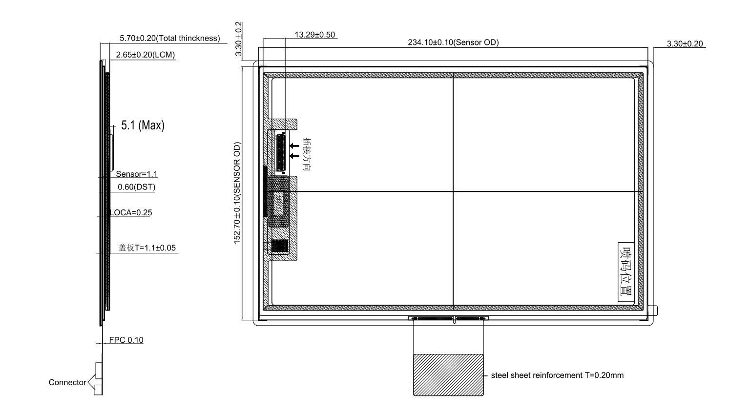 1280*800 10.1 inch touch panel with LVDs Interface IPS TFT LCD display touch screen