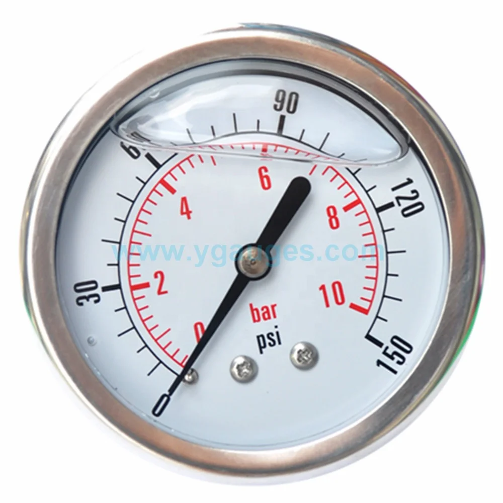 Lower back connection high quality glycerin filled type gauge manometer