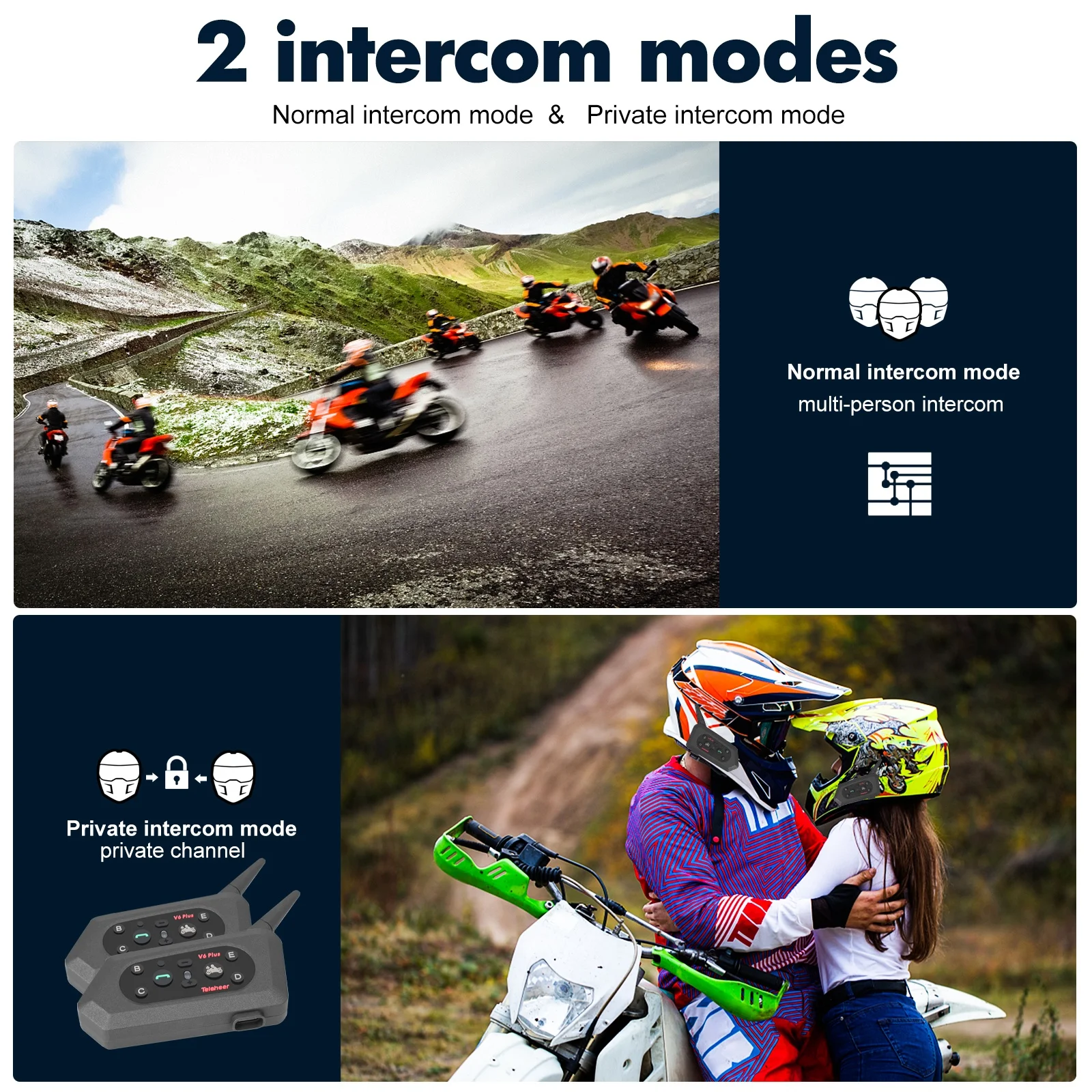 Беспроводная гарнитура V6 plus + для мотоциклетного шлема 6 водителей bt 1 2 4