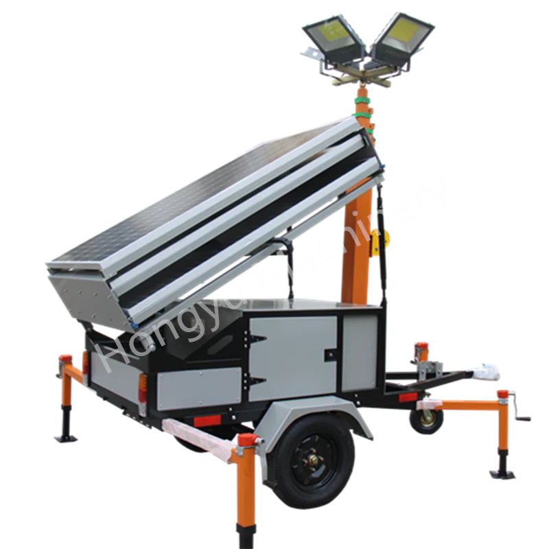 High quality mobile solar surveillance security CCTV camera trailer