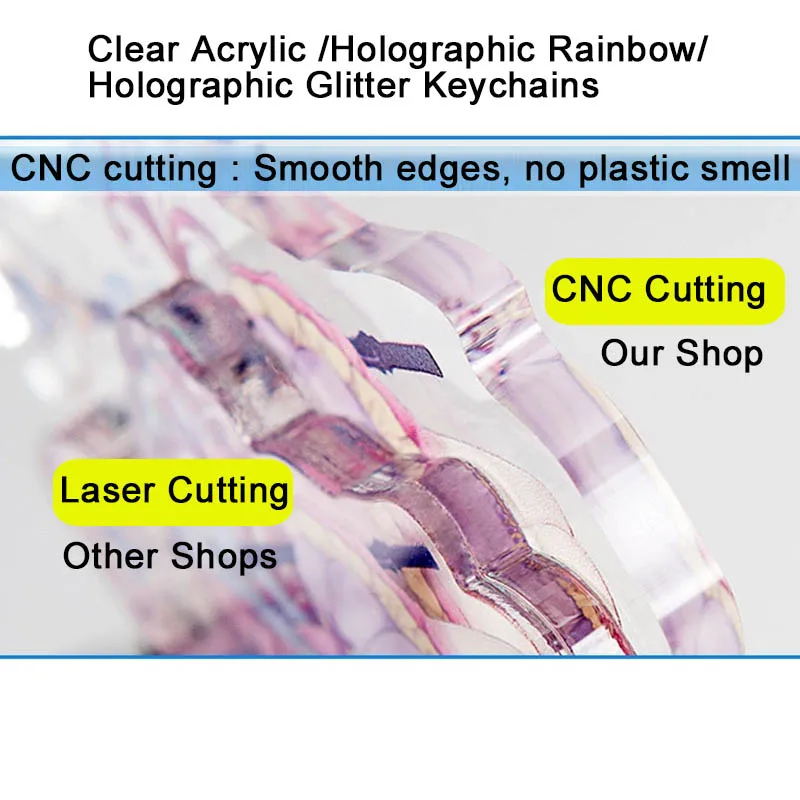 Wholesale personalized cartoon anime rainbow keychains designers cute custom clear acrylic keychain charms