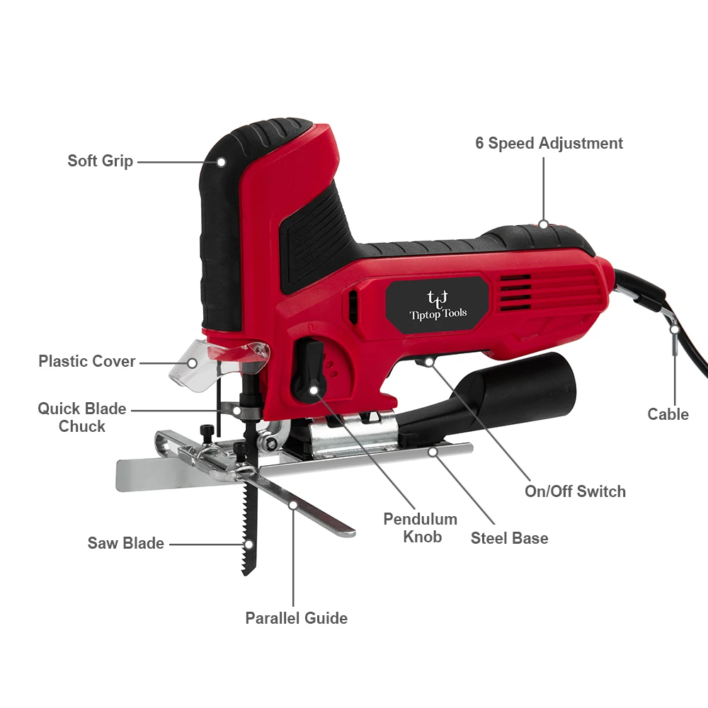 BSCI Factory Best Price Professional Brushless Jig Saw Woodworking Machine Tool 600W Corded Electric Jig Saw For Wood