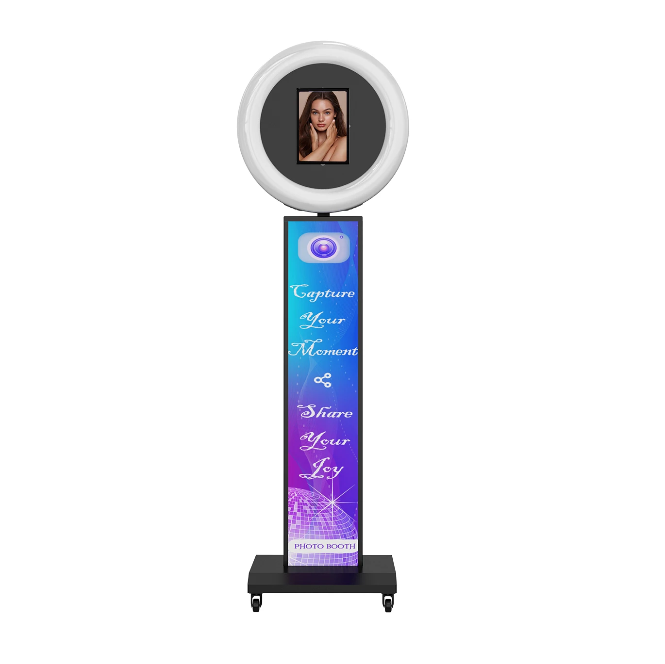 MWE 2023 Hot Selling Us Warehouse Spot Party Supplies Rotating with Screen 9.7 10.2 11 12.9 Lcd Ipad Photo Booth Stand