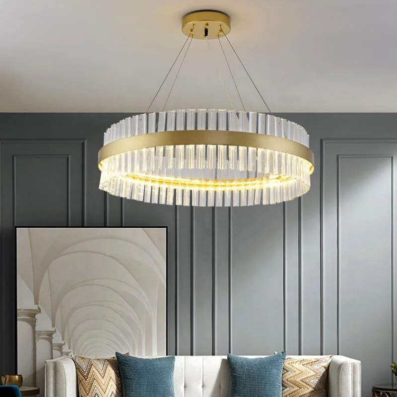 hanging type modern design round pendant light glass cheap crystal chandeliers for home decor