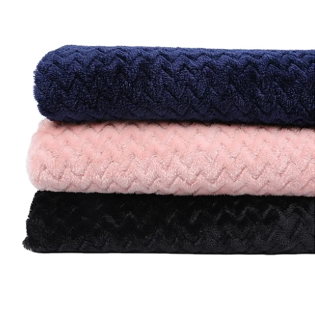 100% polyester jacquard flannel fabric fleece velvet fabric for home textile blanket