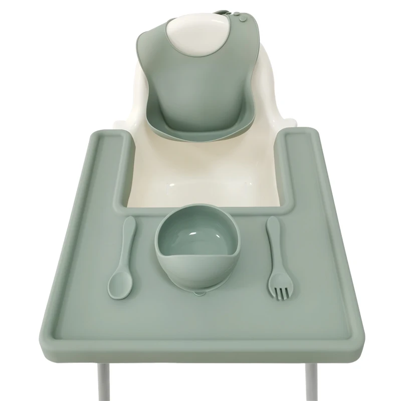 Microwavable eco-friendly food silicone feeding bowl cute suction silicone baby bowls And spoon Set