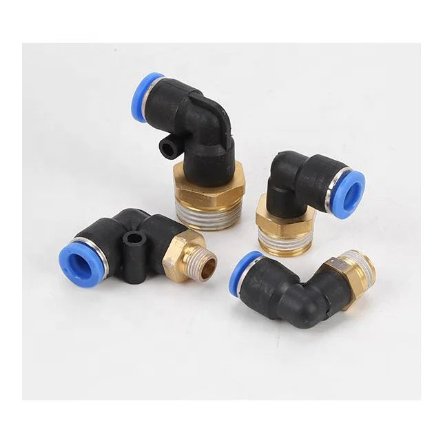 Пневматические Фитинги PL из пластика и латуни с одним касанием штекерное соединение