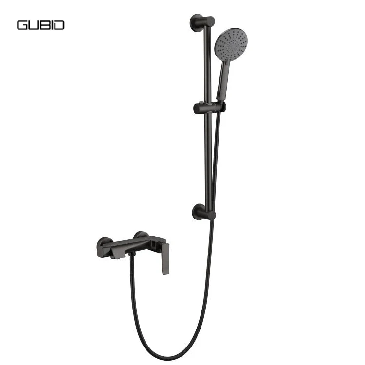 Matte Black Wall Mounted Bathroom Shower Set Granite Shower Head System Mixer Luxury Brass Rainfall Faucet