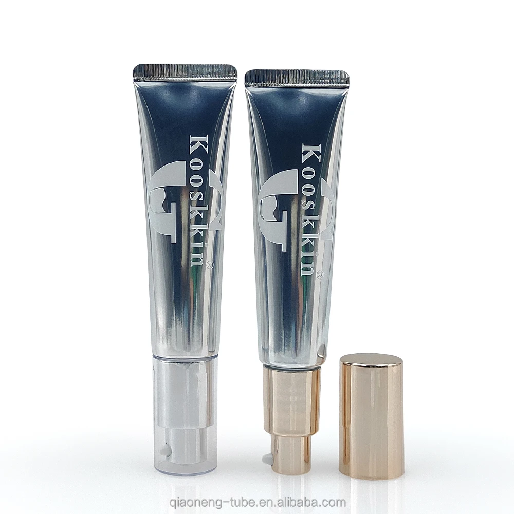 sky blue 20ml  foundation BB CC cream airless pump tube cosmetic squeeze tube  sunscreen packaging tube for cream