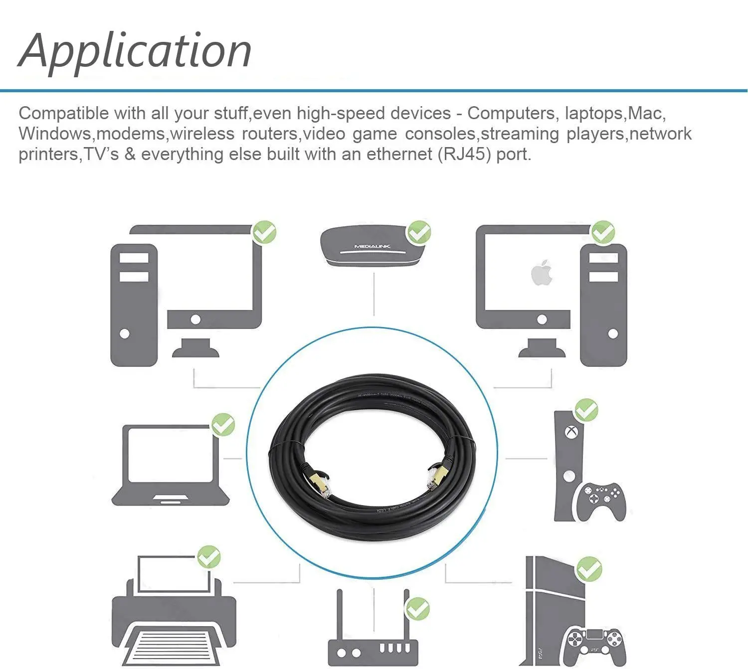 Best Cat 8 Ethernet Round Panel Mount Extension 28AWG Ethernet Cable RJ 45 for Gaming Streaming Laptop