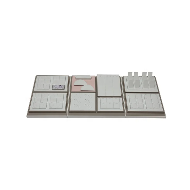 Minimalist style PU leather bracelet display tray necklace display rack jewelry set tray