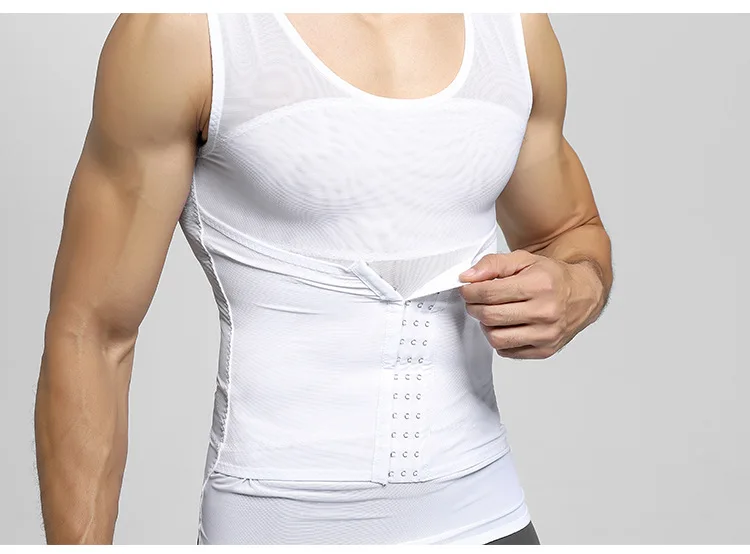 Men Compression Tight Vest Body Shape wear Slimming Tummy Waist Trainer Girdle top