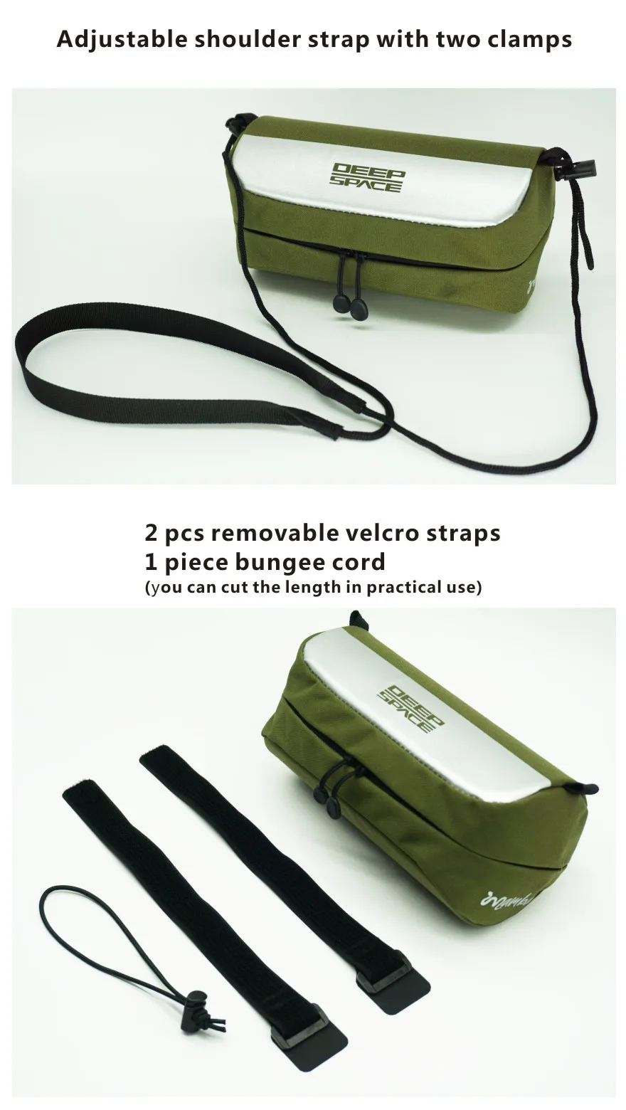 DEEPSPACE Mamba Series Mini Bicycle Barrel Bar Bag Cycling Front pack Gravel Bike Handlebar Bag with 180 Degree Zipper Opening