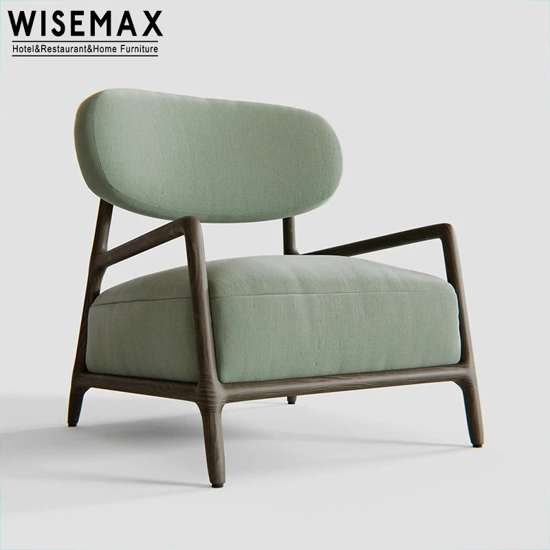 WISEMAX мебель современный простой мягкий стул для отдыха деревянный каркас и льняные тканевые акцентные стулья мебели гостиной
