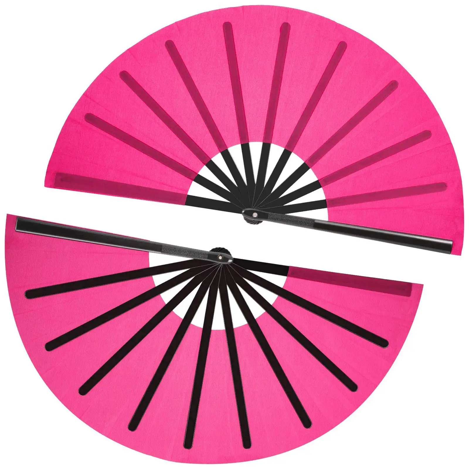 Hot Sale Rave Large Hand Folding Hand Plastic Bamboo Custom Fan Big Size Clack Fan  For Halloween and Christmas Party