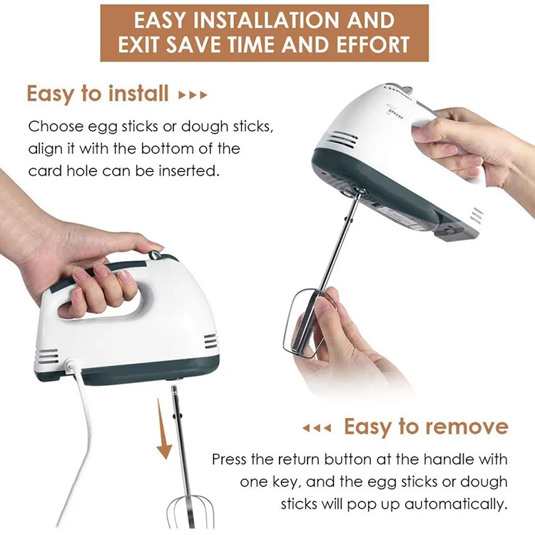 7-Speed 110V/220V 120W Electric Hand Mixer Hand Blender for Whipping Mixing Cookies Cakes Eggs Dough Egg Beater