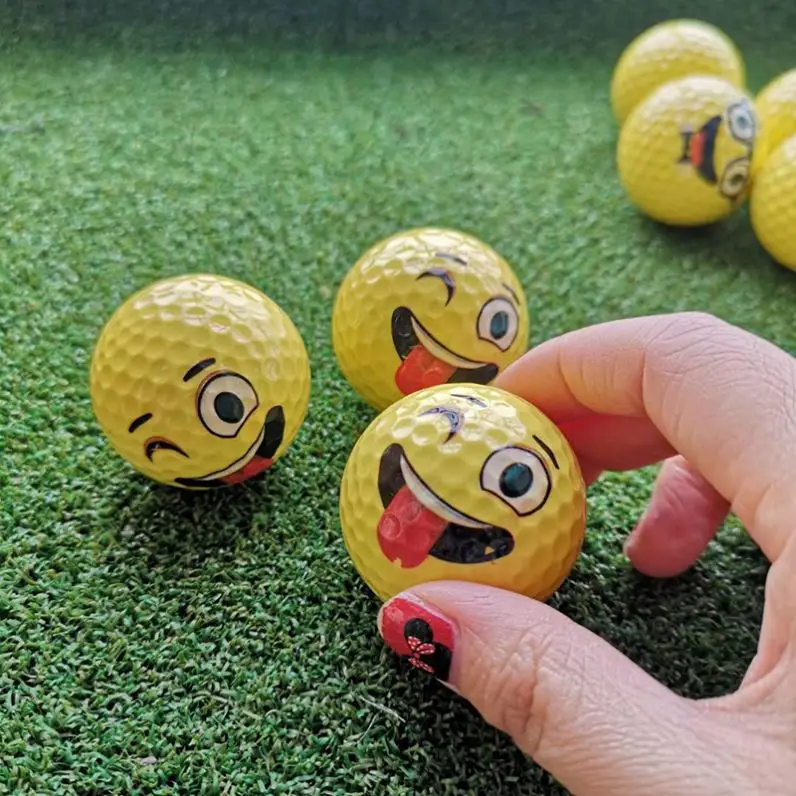 High quality 2 layers color pattern golf balls expression funny golf ball