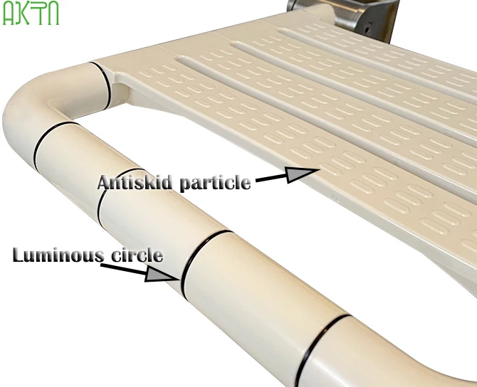 Elderly Care Durable Nylon Folding Bath Seat Elderly Flip Up Bathroom Shower Grab Bar Chair Disabled Wall Mounted Chair