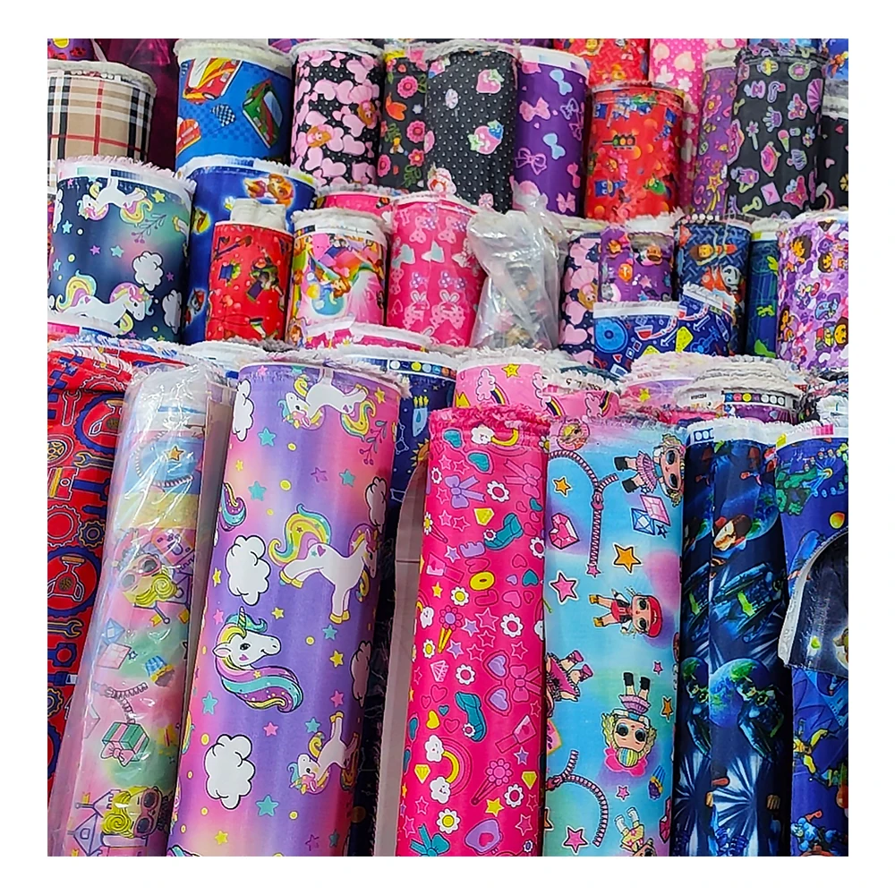Custom Fabric Printing 100% Polyester 600D PVC coated Cartoon Printing Oxford Fabric For Bag Backpack