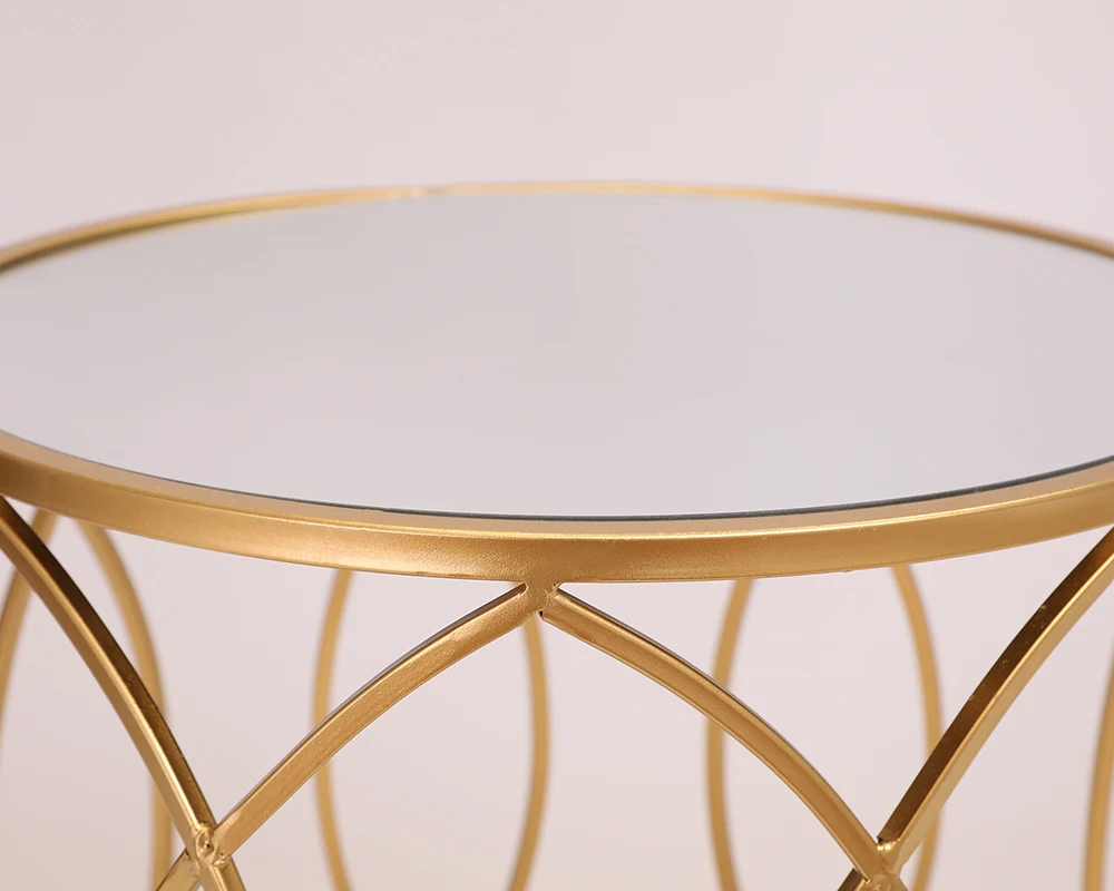 Metal table top mirror decoration table coffee table