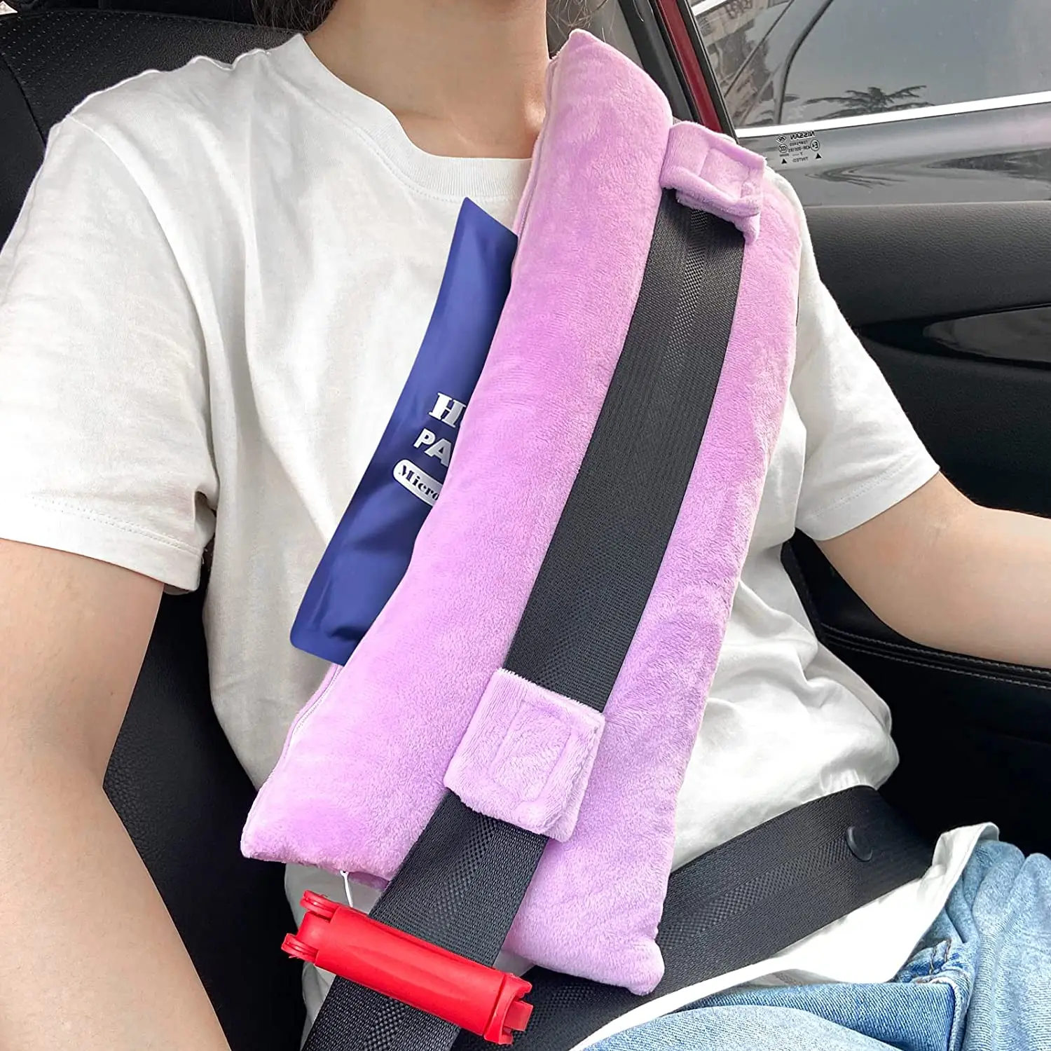 Mastectomy Seat Belt Pillow with Pocket,Post Surgery Seatbelt Pillows for Post-Surgery,Port Pillows for Chemo Patients