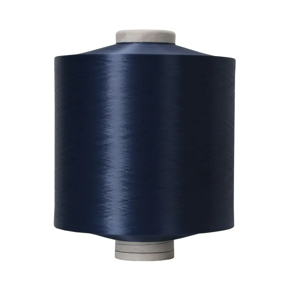 Hot Sale 30D/50D/75D/100D Polyester Yarn Black Elastic Yarn For Knitting