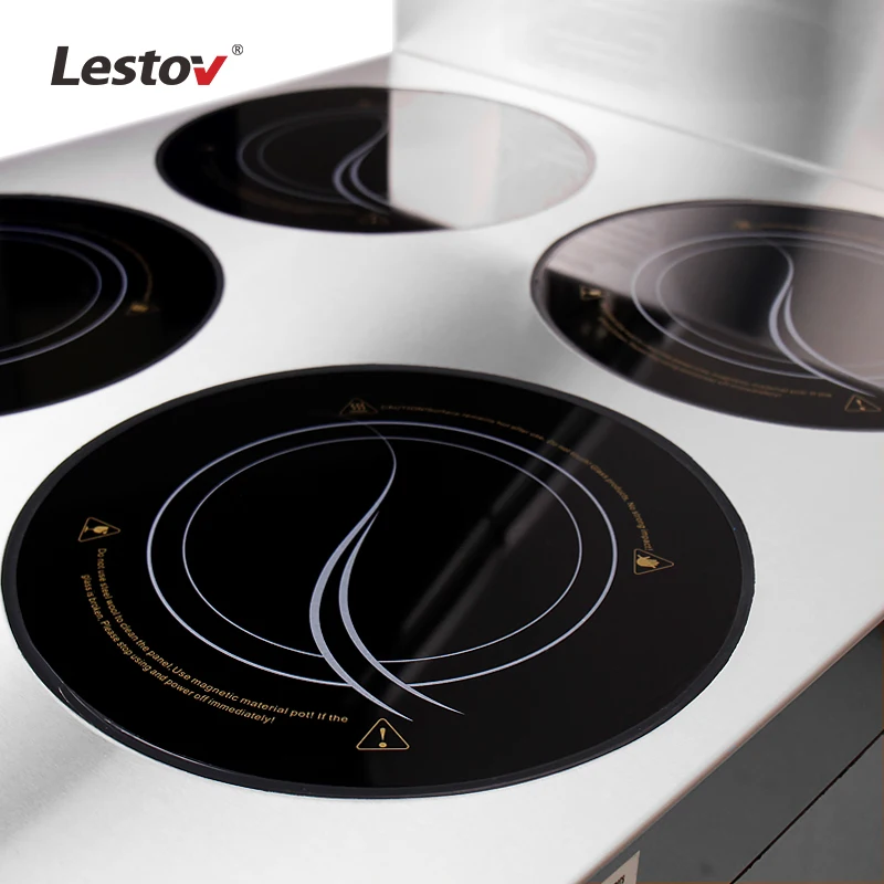 Free standing Ceramic Glass 6 burners commercial induction hob ranges (3500w/ burner)