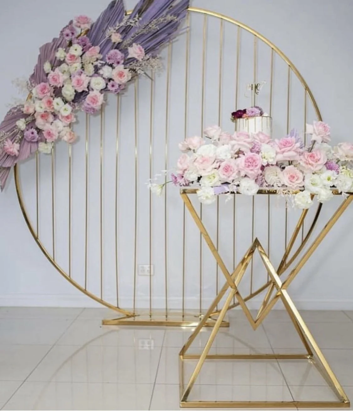 Золотой свадебный фон декор из нержавеющей стали стол для событий