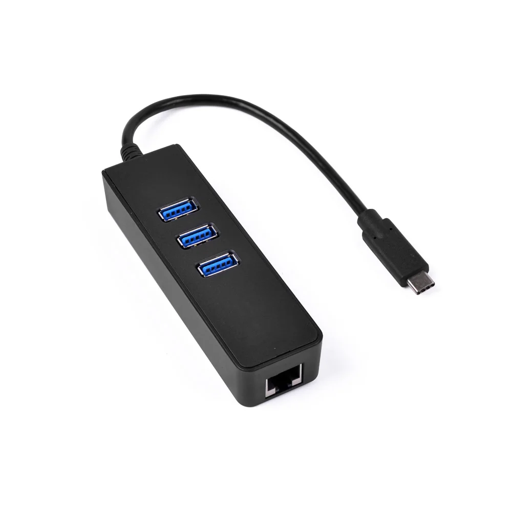 RJ45 Gigabit Ethernet Lan Network AdapterType C to USB 3.0 Multi Function Hub
