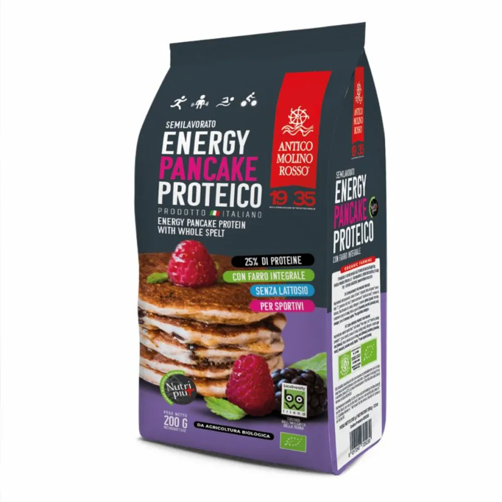 Italian Organic Energy Pancake Protein Mix Baking Whole Spelt Bio Flour Stone grinding Sport Food Made in Italy